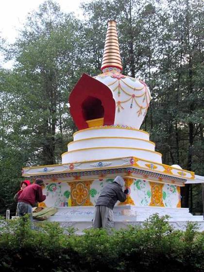 The newly opened stupa in a park in Liberec can be used to help people get rid of their negative thoughts, says the administrator of the local Buddhist center. Courtesy photo.