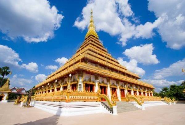 Description: Temple in Thailand is named Phra-Mahathat-Kaen-Nakhon, Khon Kaen province, Thailand. Stock Photo - 9496692