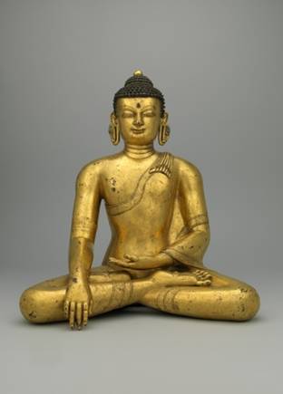 A sculpture of the Buddha Shakyamuni from the Rubin Museum of Art's collection. From rubinmuseum.org