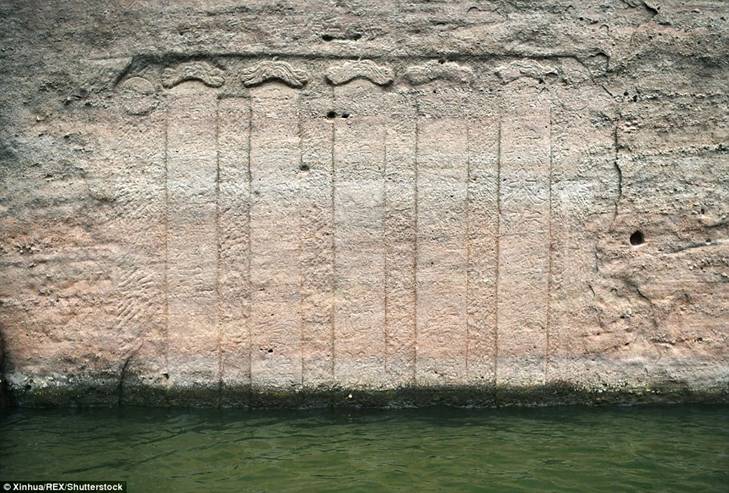 Ancient relics: In addition to the statue, villagers also found an imperial decree carved into the cliff face in Zuixian Lake