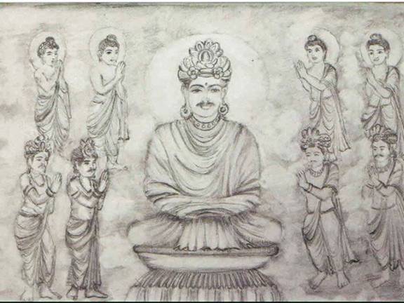 Sketches of Buddha that will go on display at PNCA. photos: express