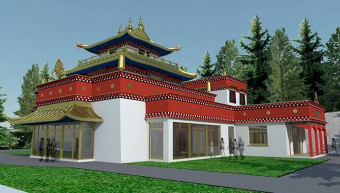 An artist's impression of the Tibetan Buddhist Temple