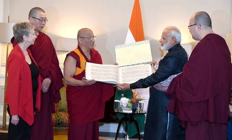 PM Modi presents unique 'Urga Kanjur' to St. Petersburg Buddhist temple