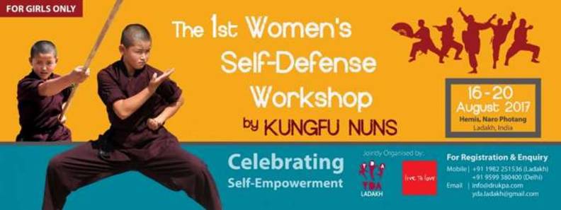 Poster for the self-defense workshop. From Kung Fu Nuns Facebook