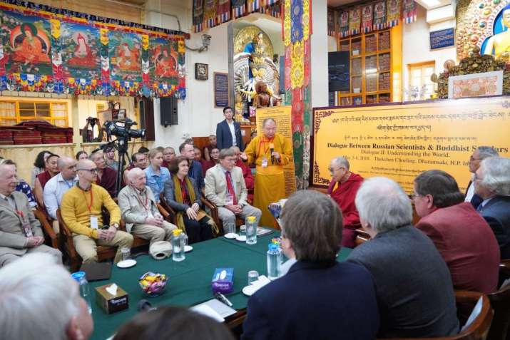 Telo Tulku Rinpoche opens the dialogue in Dharamsala. Photo by Tenzin Choejor. From dalailama.com