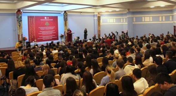 Description: The international Buddhist conference in the Central <i>khurul</i> of Kalmykia. From khurul.ru