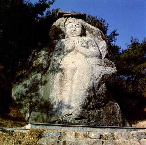 Rock-carved Standing Buddha in Hwangsang-dong, Gumi - Heritage Search |  Cultural Heritage Administration